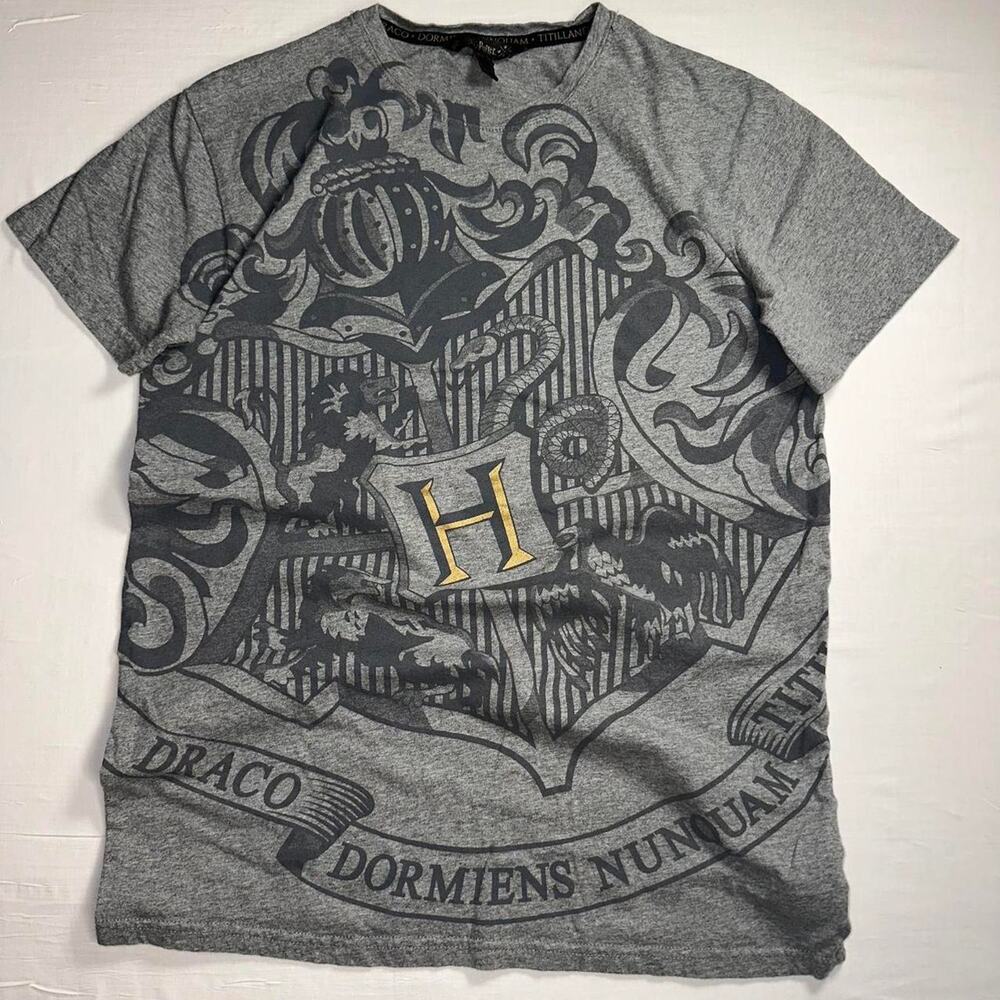 Gray Harry Potter Emblem Tee from Wizarding World y2k aesthetic, L